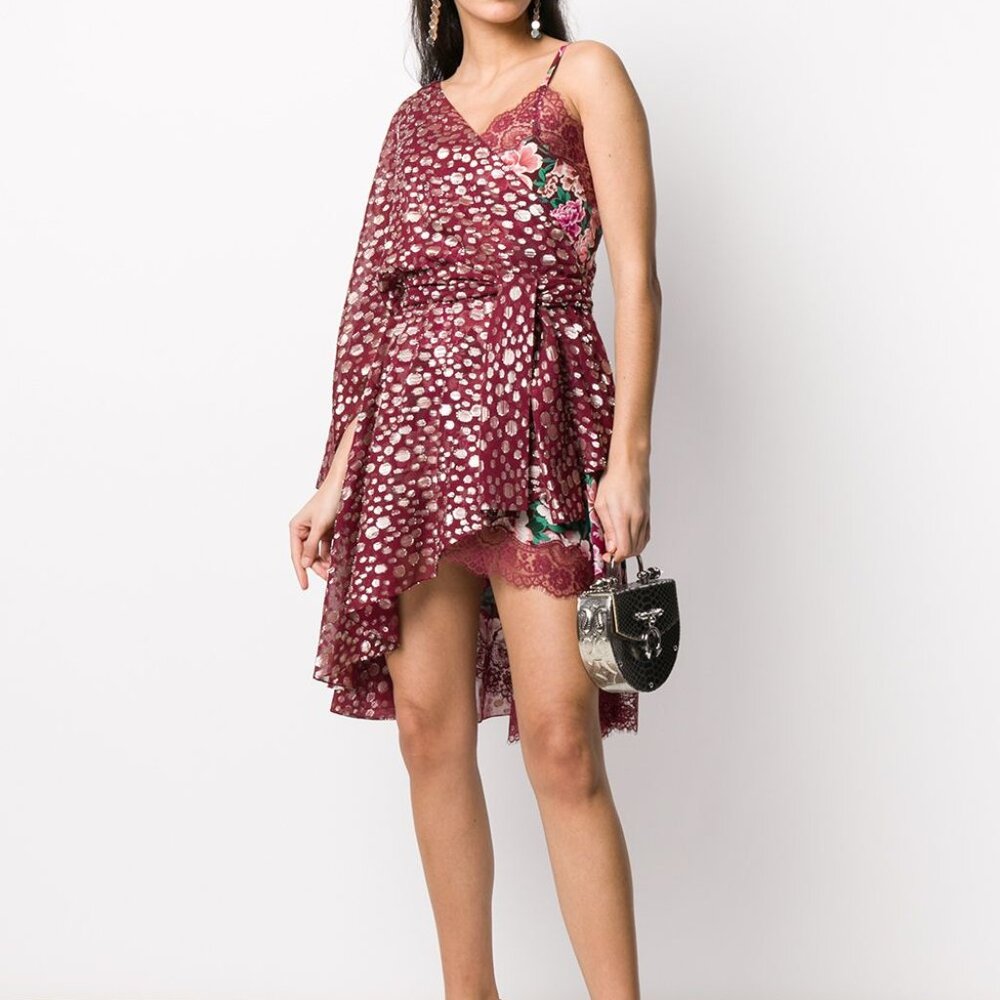 BNWT Faith Connection Burgundy One Shoulder Dress